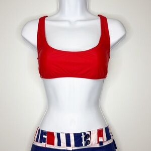 J. Crew Vibrant Red Heritage Scoopneck Bikini Top New Women’s Large
